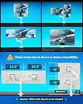 ARES WING Dual Monitor Arm for 17-49 Inch Monitors Stacking, White | Vertical Gas Spring Double Monitor Mount with USB, Adjustable Dual Monitor Mount for Desk