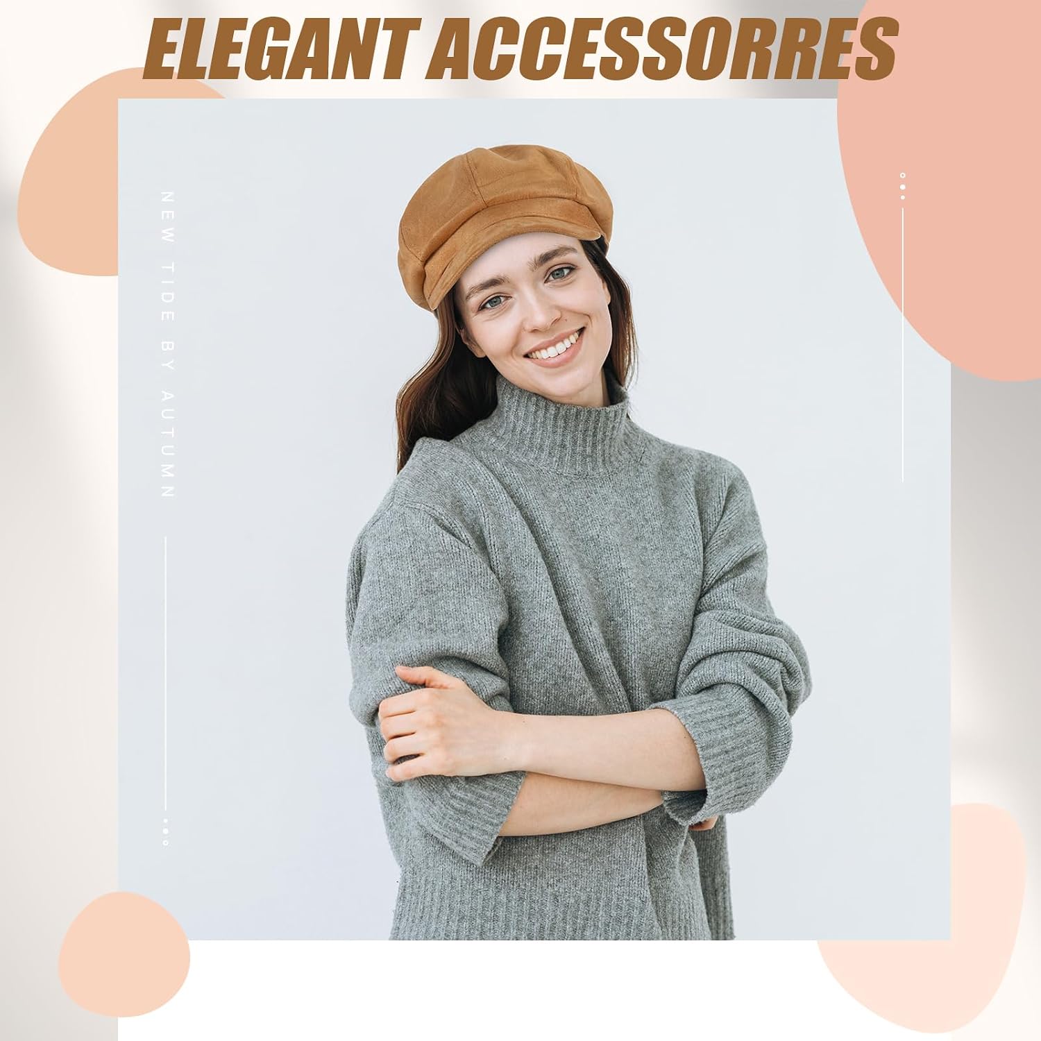 Cindeer 6 Pcs Women Newsboy Caps Ladies Hat Warm Wool Visor Beret Hats for Women Vintage Baker Boy