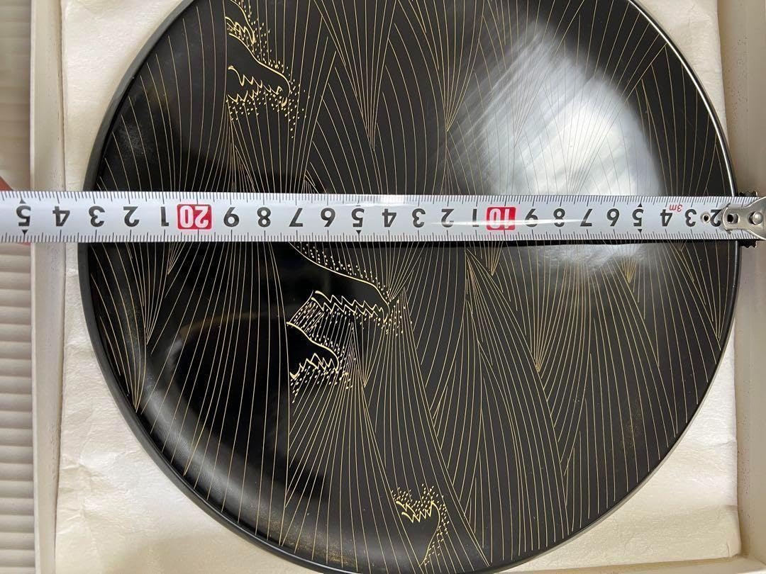 Amazon｜輪島塗 漆塗り 丸盆 23cm 海 波 ホビー グッズ