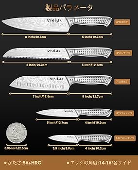 Amazon | MOSFIATA 包丁セット - 【牛刀・菜切り包丁・ペティナイフ】7 Amazon | MOSFIATA 包丁セット - 【牛刀・菜切り包丁・ペティナイフ】7
