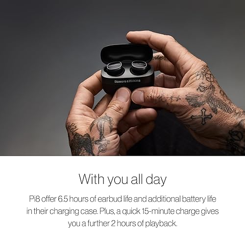 Miniatura 5 de Bowers & Wilkins Pi8 Auriculares inalámbricos Bluetooth (negro antracita), auriculares Bluetooth intrauditivos con chipset Qualcomm y aptX sin