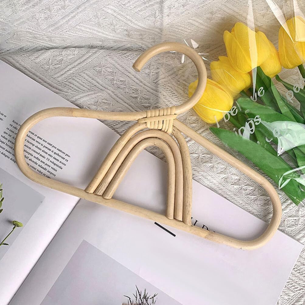 Cabilock Rattan Children's Hangers Set of Surface Non-Slip Ideal for Nursery Baby Shower and Home