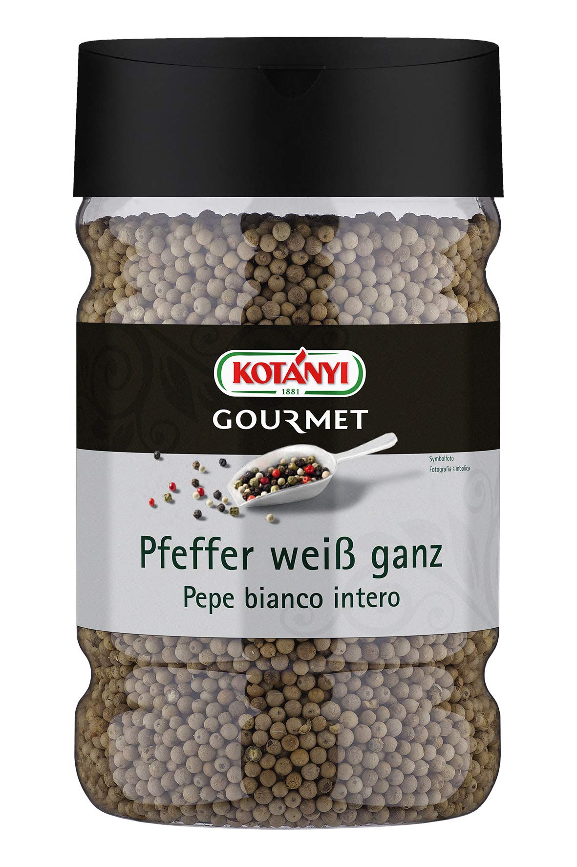 Kotanyi Pfeffer weiß ganz Gewürze für Großverbraucher und Gastronomie, 750 g
