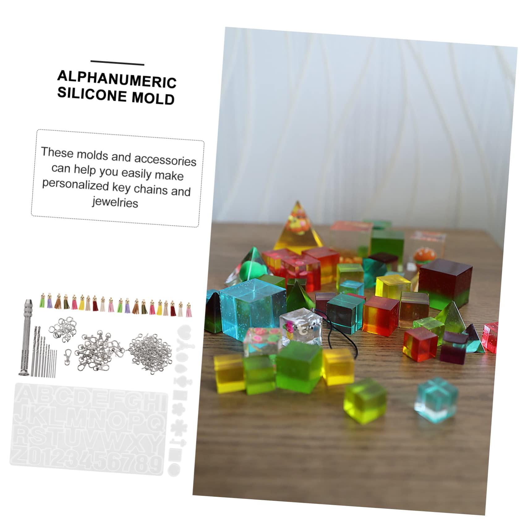 VILLCASE Stampo in Silicone per Lettere e Numeri, Trasparente e Riutilizzabile, per Lavori Creativi Fai da Te e Ciondoli Portachiavi