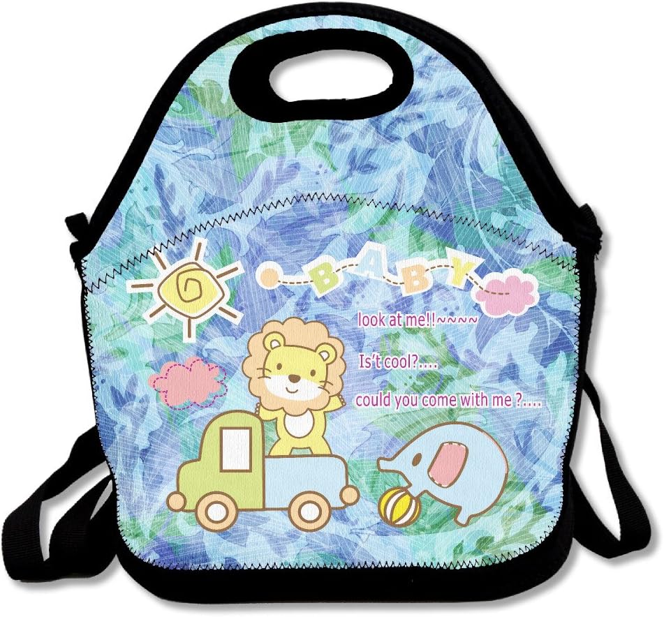 Children Cartoon Animals Bullet Stainless Steel Vacuum Insulated Cup Lunch Bag Adjustable Strap