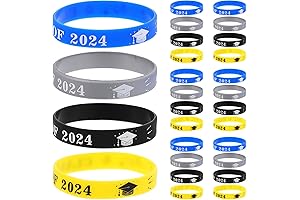 Class of 2022 Silicone Bracelets, 24-Piece Congratulatory Graduation Wristbands