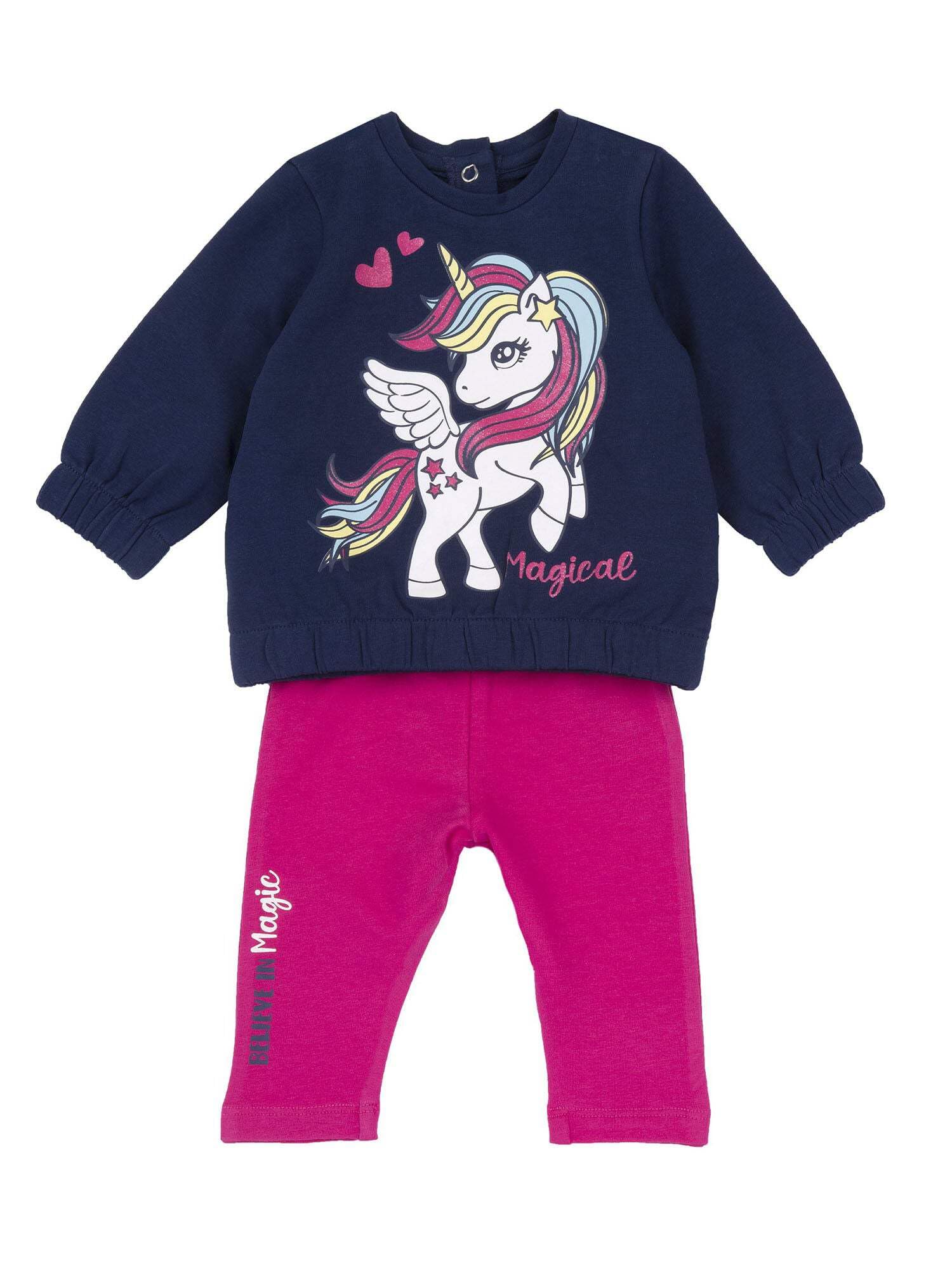 Chicco, Tuta Bambina con Felpa e Pantaloni Lunghi, Comoda e alla Moda, Abbigliamento Bambina, Designed in Italy