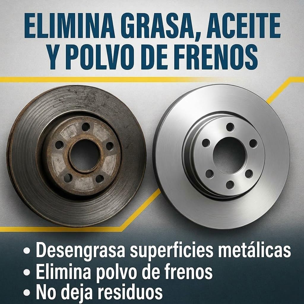 GiDeli Limpiador de frenos, 4 bidones de 5 l, para coche, moto y bicicleta, elimina aceite, grasa, polvo de frenos, restos de pegamento, desengrasante para taller, secado rápido, sin dejar residuos