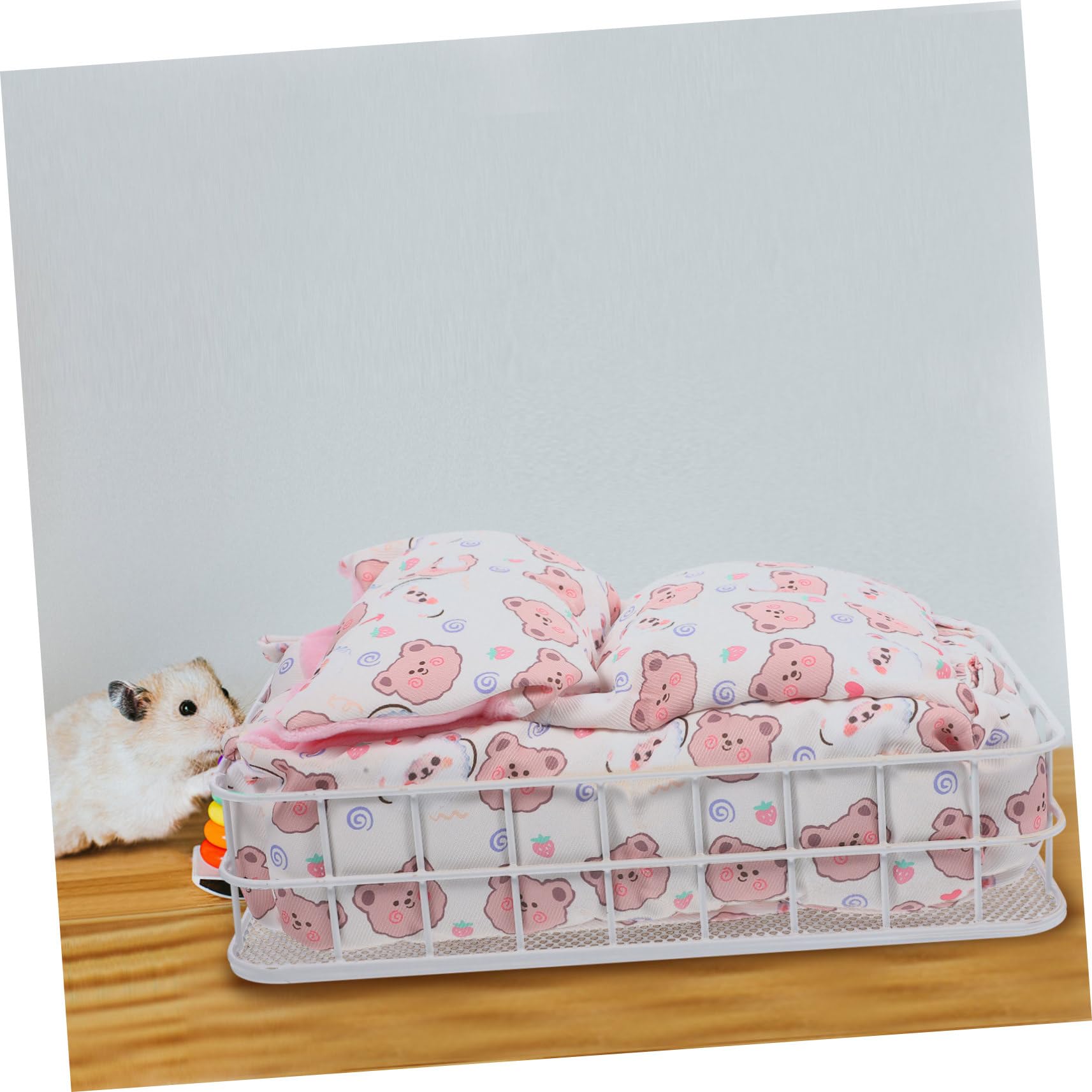 Toddmomy Meerschweinchen Hängematte Kleines Haustierbett Metallrahmen Weiß Winter Schlafplatz Hamster Zubehör Kleintier Käfighängematte