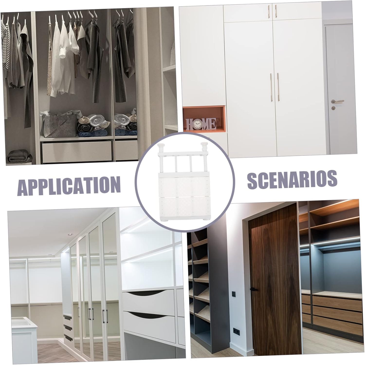 PRETYZOOM Strong Support Expandable Closet Tension Shelf Storage Rack Multi-Function Organizer for Bathroom Wardrobe and Kitchen and Design Wide