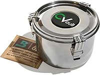 Vista 6 de CVAULT Recipiente grande de almacenamiento de 2 oz Hermético y resistente a la luz Acero inoxidable de grado alimenticio Incluye paquete de 8