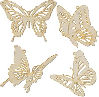 Summer-Ray 20 Mixed Wooden Butterfly Laser Cutout DIY Craft Home Decoration Art Embellishment Room Decoration