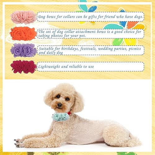 Miniatura 5 de JpGdn Paquete de 20 piezas de collar de perro, flores, lazos, accesorios de diapositiva, accesorios a granel grandes de 4.9 pulgadas para niñas