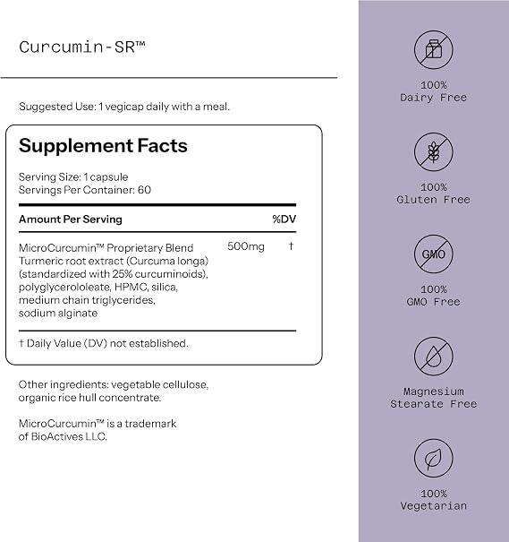 Quality of Life Curcumin-SR - Healthy Aging, Inflammation Support - 60 Vegicaps