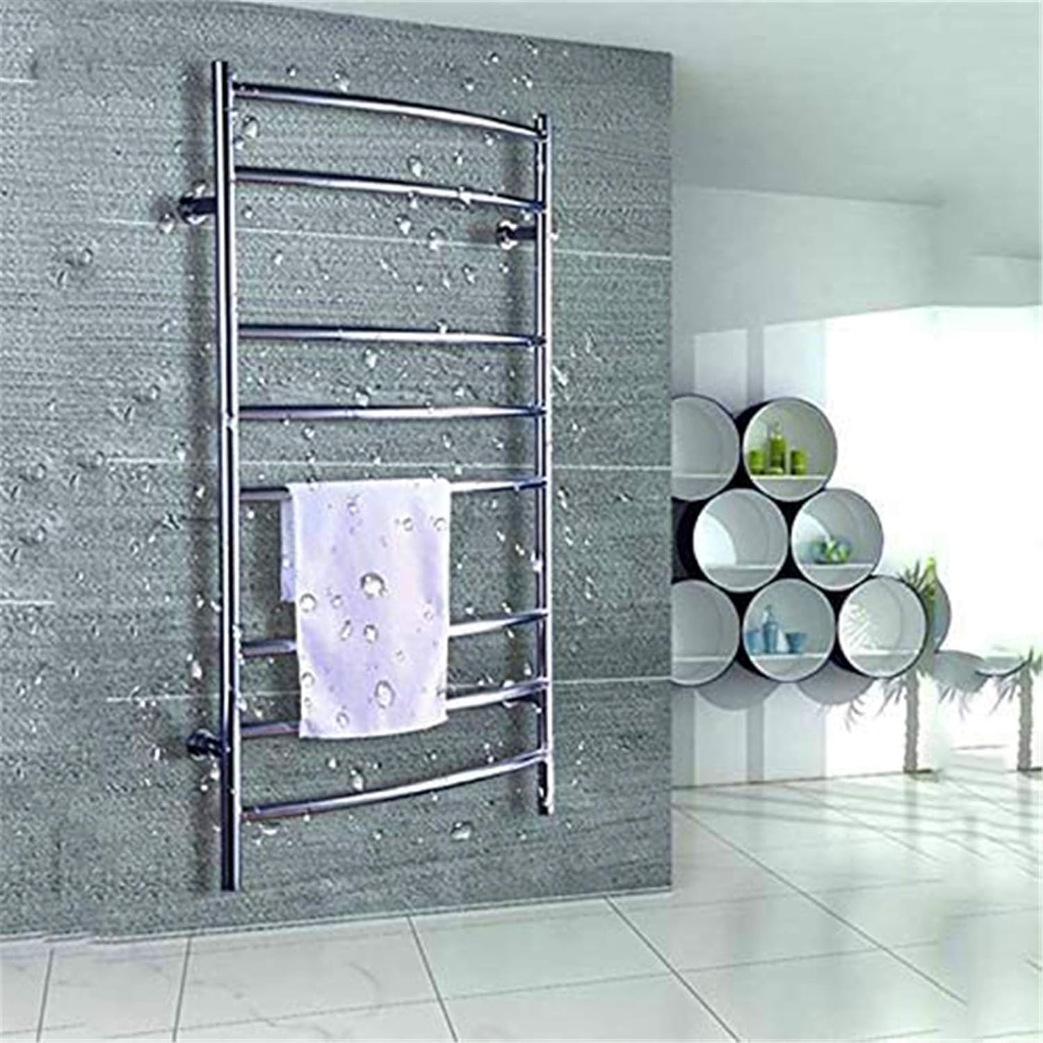 Electric Towel Rack, Heated Towel Rack Wall Mounted Stainless Steel with 8 Heated Bars Towel Warmer Bathroom Accessories