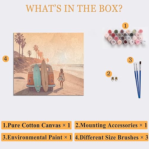 Miniatura 4 de HONGYA ART DIY Regalo de Navidad pintura por número para adultos, lienzo de pintura al óleo, manualidades, kits de color por números, monopatín,