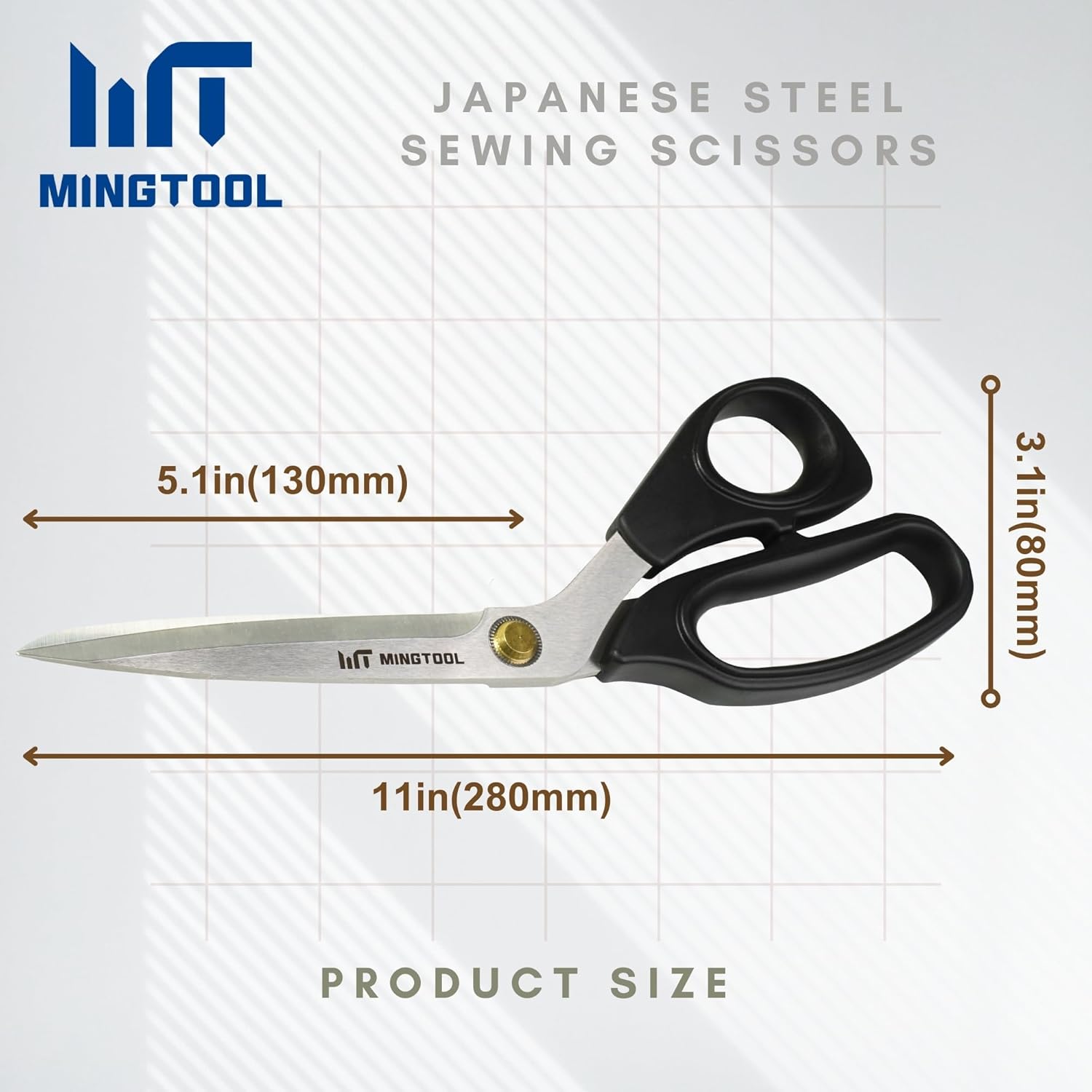 11-Inch Professional Tailor Shears, Ultra Sharp Japanese Steel Heavy-Duty Fabric Scissors for Cutting Leather, Denim, and Quilting.