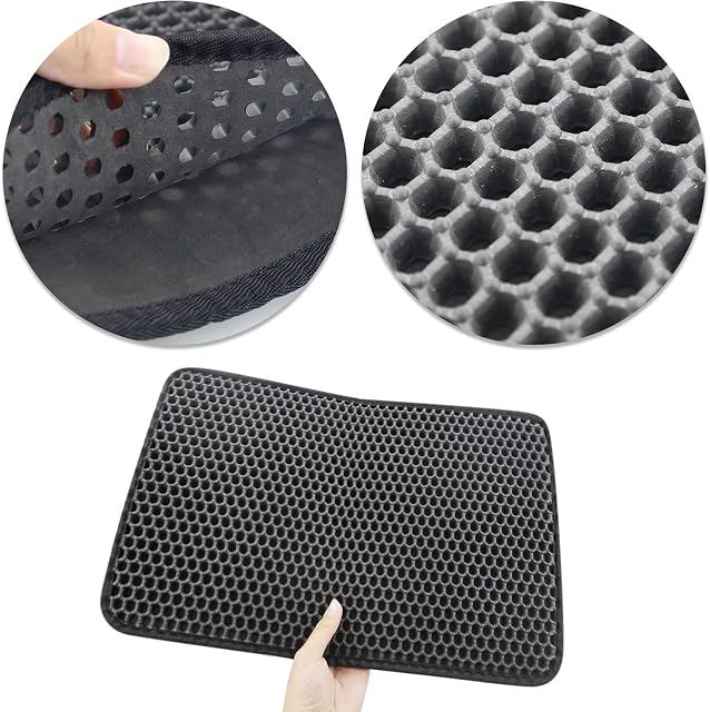 Foto 4 de 7 de Alfombra Litiere Gato 30×45cm, diseño de panal de doble capa, material resistente a la orina y al agua