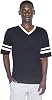 American Apparel Men's 50/50 Football V-Neck Short Sleeve Tee Shirt US XX-Large, multicolor black / white, 2 XL