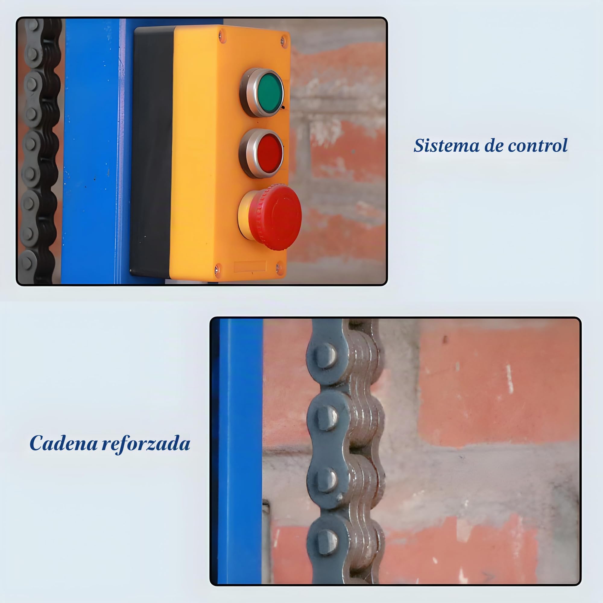 Elevador de carga hidráulico eléctrico de 1 tonelada para almacén y fábrica - Plataforma de elevación vertical de acero resistente con protección contra sobrecarga y función de descenso de emergencia