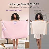 Vista 5 de Umisleep Toalla de microfibra extra grande para mujer, cabello rizado, largo y grueso, paquete de 2 toallas de secado de cabello ultra absorbentes