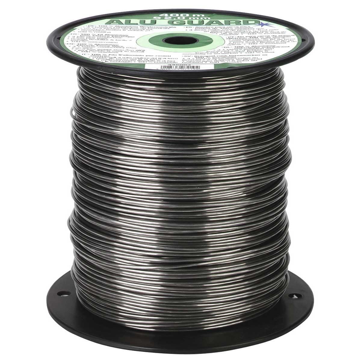 Agrarzone Drut aluminiowy, 400 m, drut ogrodzeniowy z aluminium – wysokiej jakości siatka druciana do ogrodzenia pastwiska, ogrodzenia elektrycznego (2 mm)