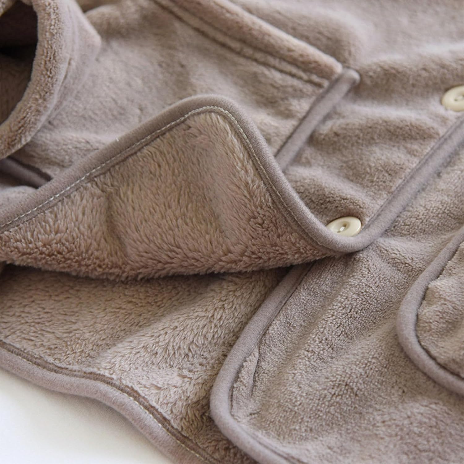 Women Fleece Lined Loungewear Shirts Long Sleeve Button Down Pajama Tops Winter Warm House Coats with Pocket