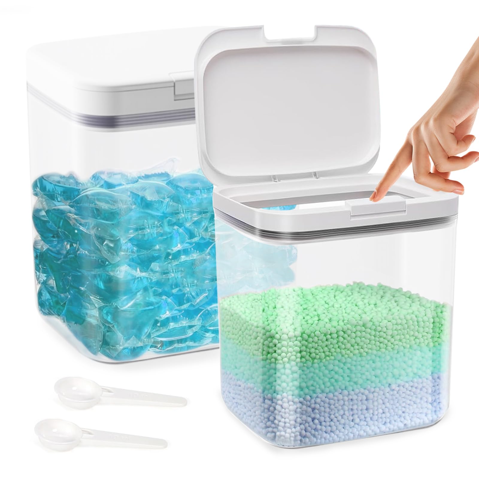 Distributeur de lessive hermétique avec fermeture à pression 2L x2