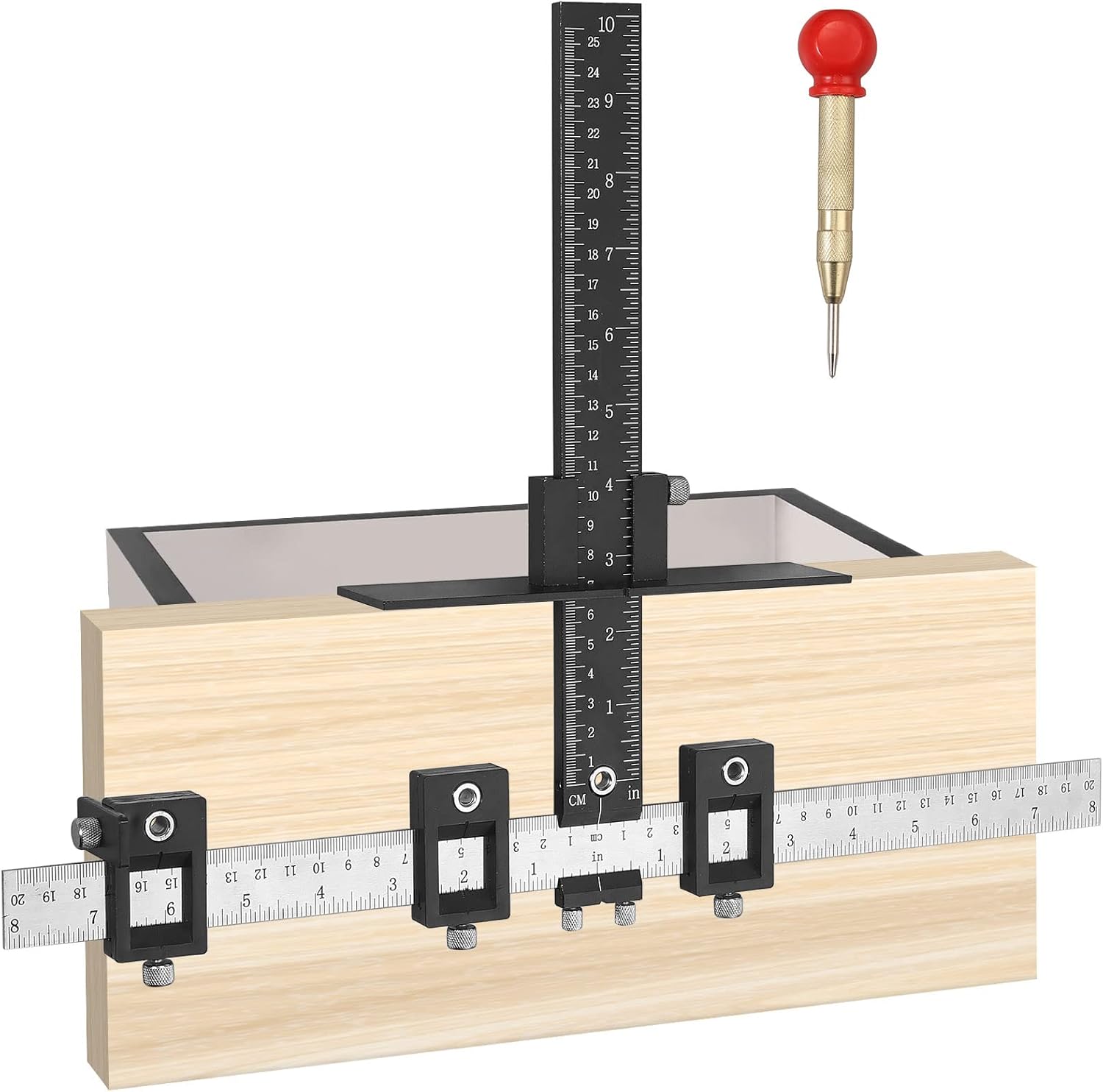 ALLmeter Hardware Jig Aluminum Alloy Adjustable Punch Locator