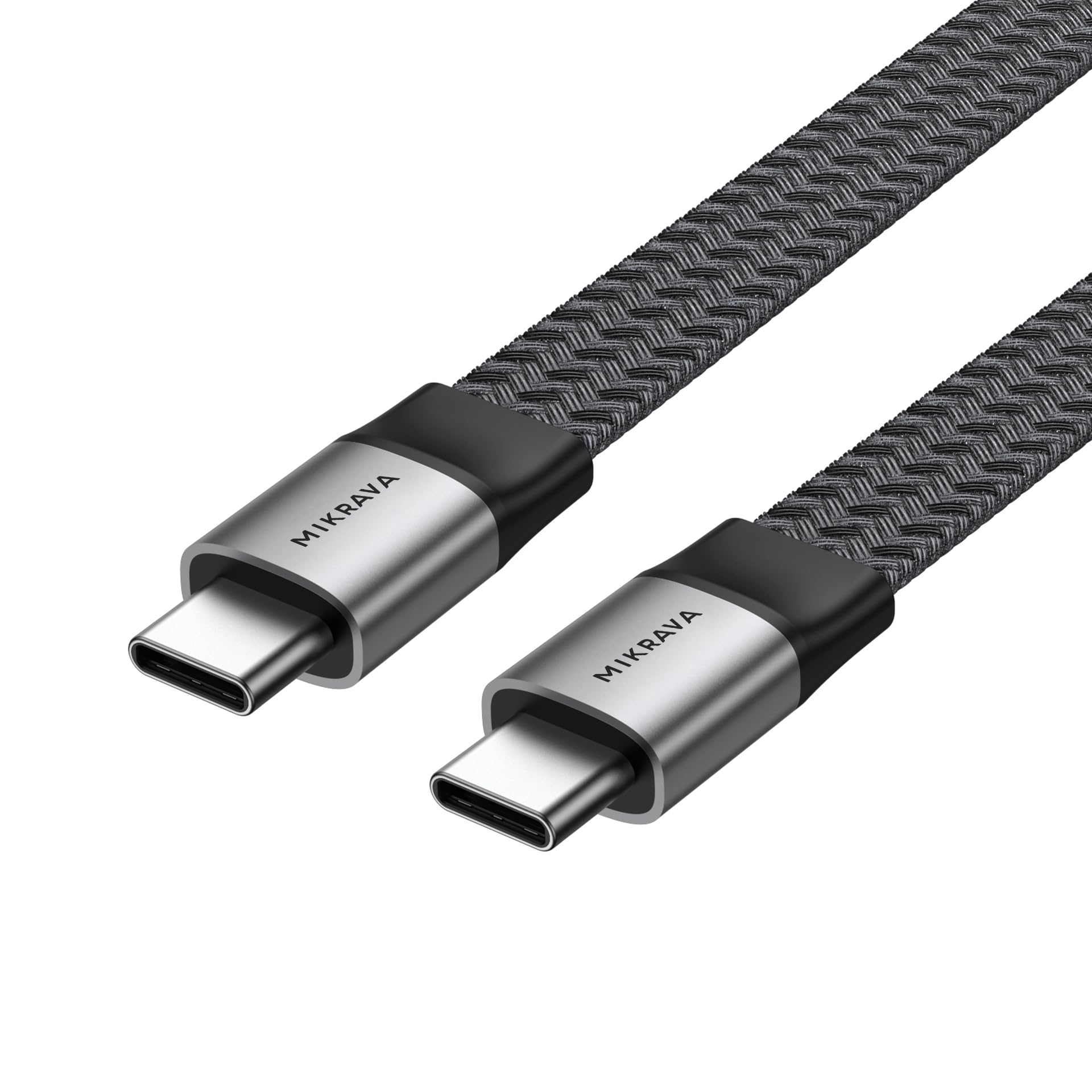 USB 4.0 40GBPS Flat USB C Veri Kablosu, 240W USB C Şarj Kablosu, 8K@60hz 4K@240Hz 2K@360Hz Thunderbolt 4 Görüntü Kablosu, MacBook, Monitör, Docking İstasyonu, iPhone ile Uyumlu - 1.2 Metre