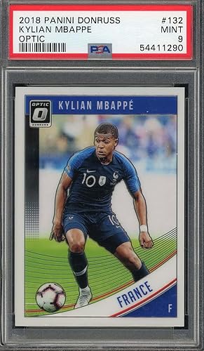 Kylian Mbappe 2018 Panini Donruss Optic Soccer Card #132 Graded PSA 9