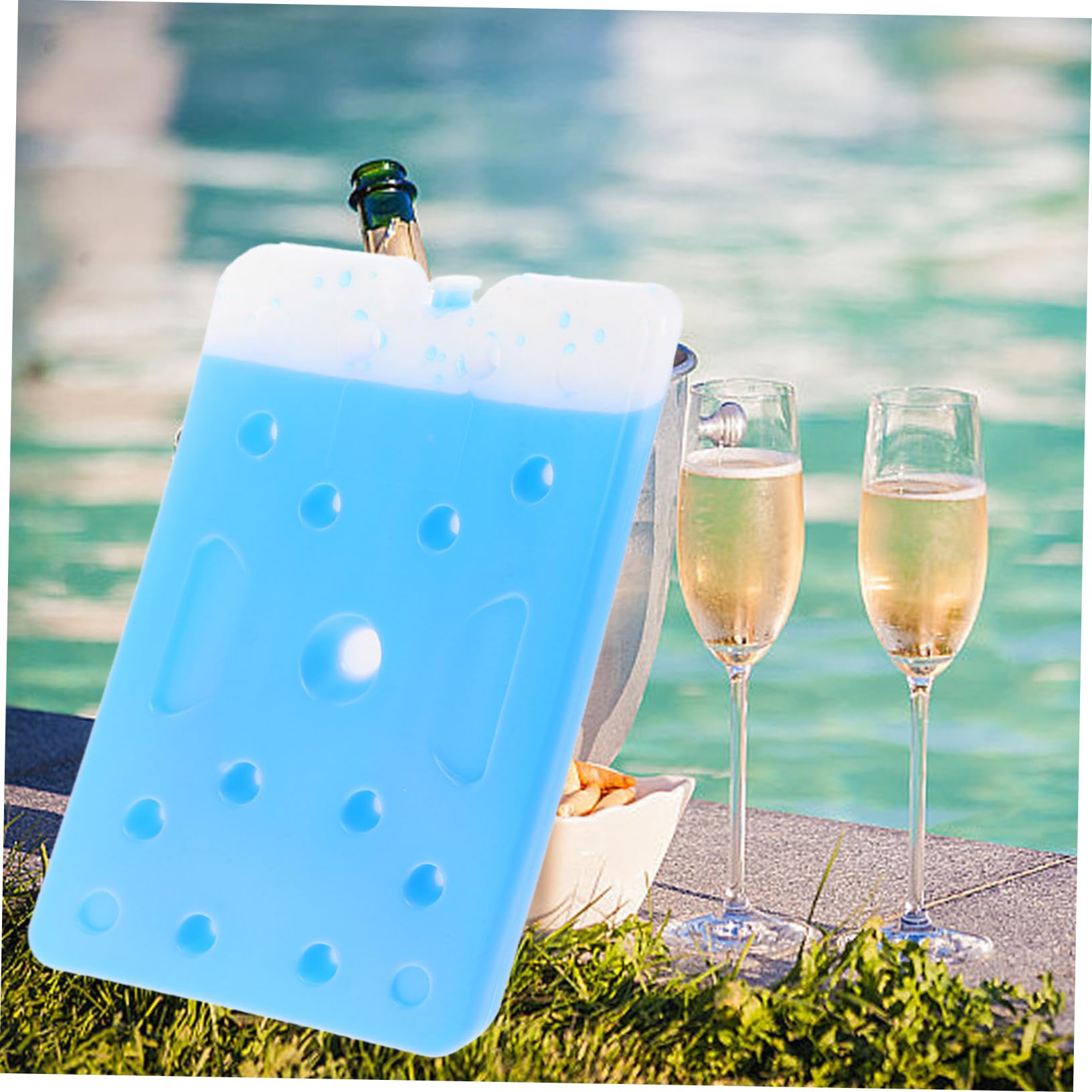 KOMBIUDA Packs de Glace Réutilisables Fête été 1500ml PE pour Camping