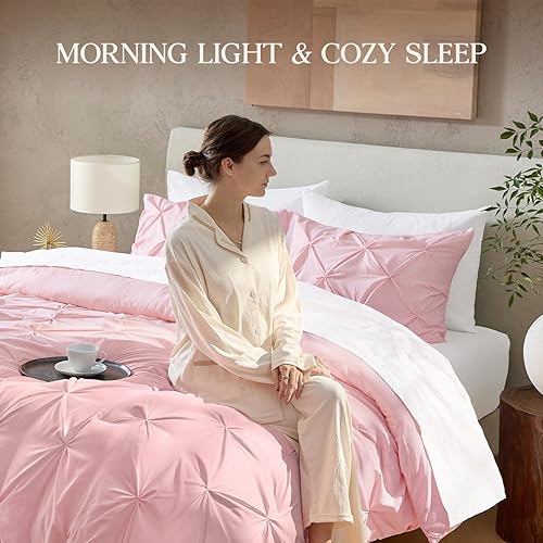 Miniatura 6 de Andency - Juego de edredón de tamaño individual, 2 piezas, suave, ligero, bonito, plisado, para niños, niñas y adolescentes, estilo occidental,