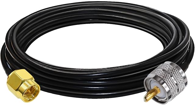 TUOLNK SMA to UHF Extension Cable RG58 16.4ft(5M) SMA Male to SO239 PL259 Male WiFi Antenna Pigtail Cable PL 259 Jumper Cable for CB Radio Ham Radio