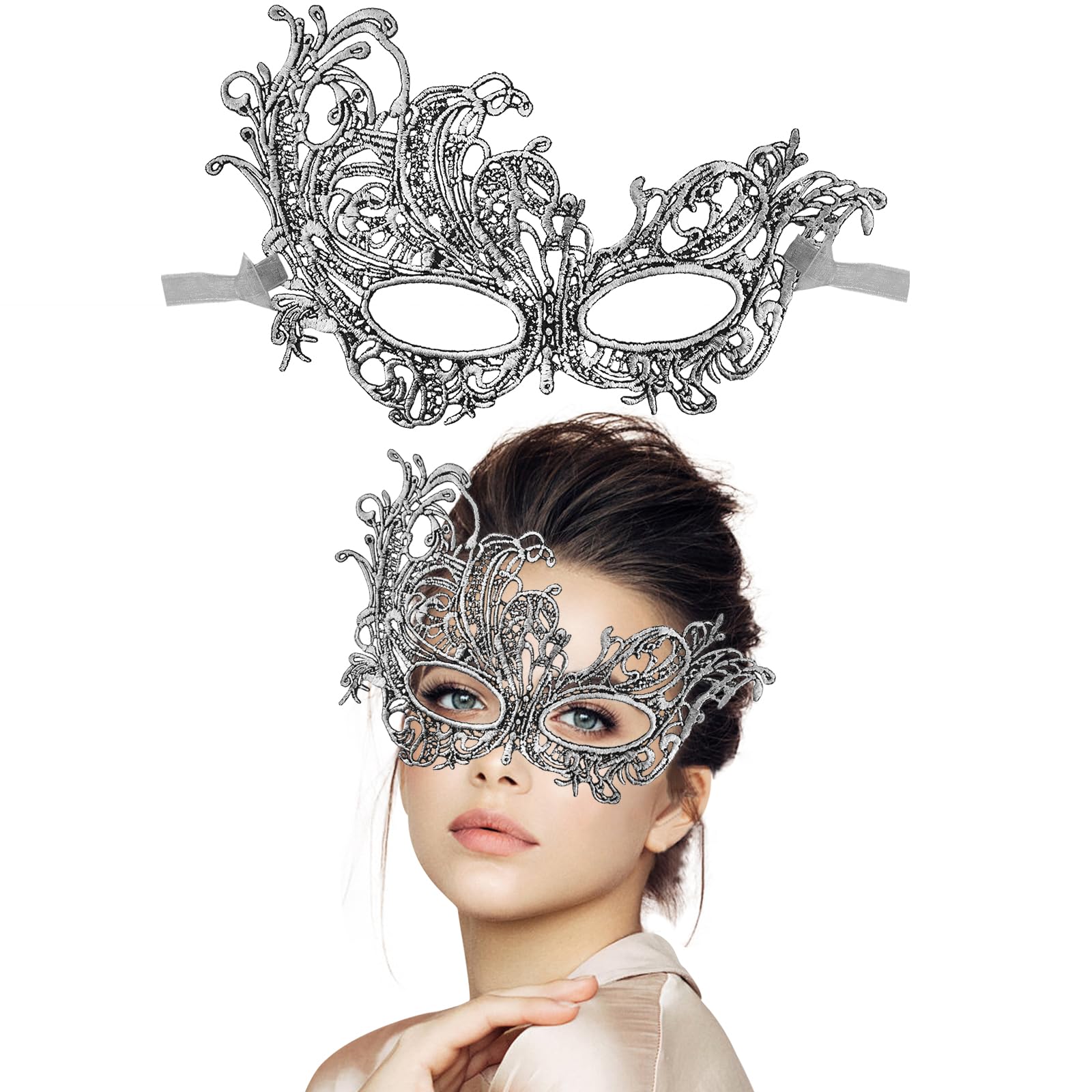 Masquerade Mask for Women Lace Masks Venetian Masquerade Party Costume Party Halloween Carnival Fit for Adults, Soft