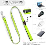 LED Dog Leash, YFbrite Light Up Dog Leash, 4 Feet Micro USB Rechargeable Dog Lead Light, Nylon Reflective Glow Safety Standard Leashes for Small Medium Large Dogs (Green)