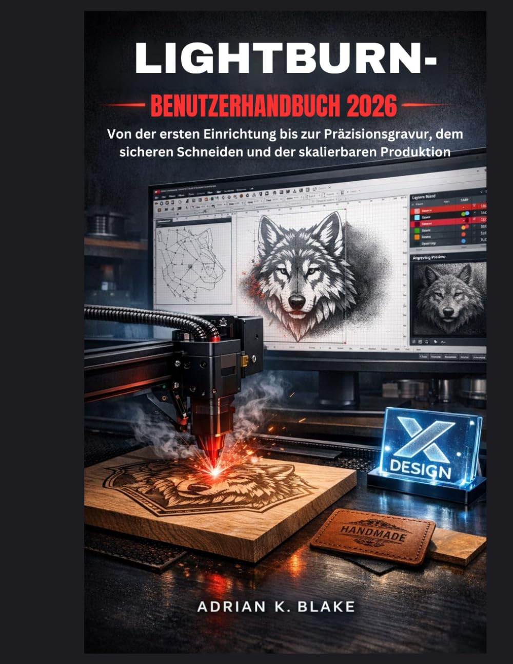 LIGHTBURN- BENUTZERHANDBUCH 2026: Von der ersten Einrichtung bis zur Präzisionsgravur, dem sicheren Schneiden und der skalierbaren Produktion (CAD- und 3D-Design vom Anfänger zum Profi)