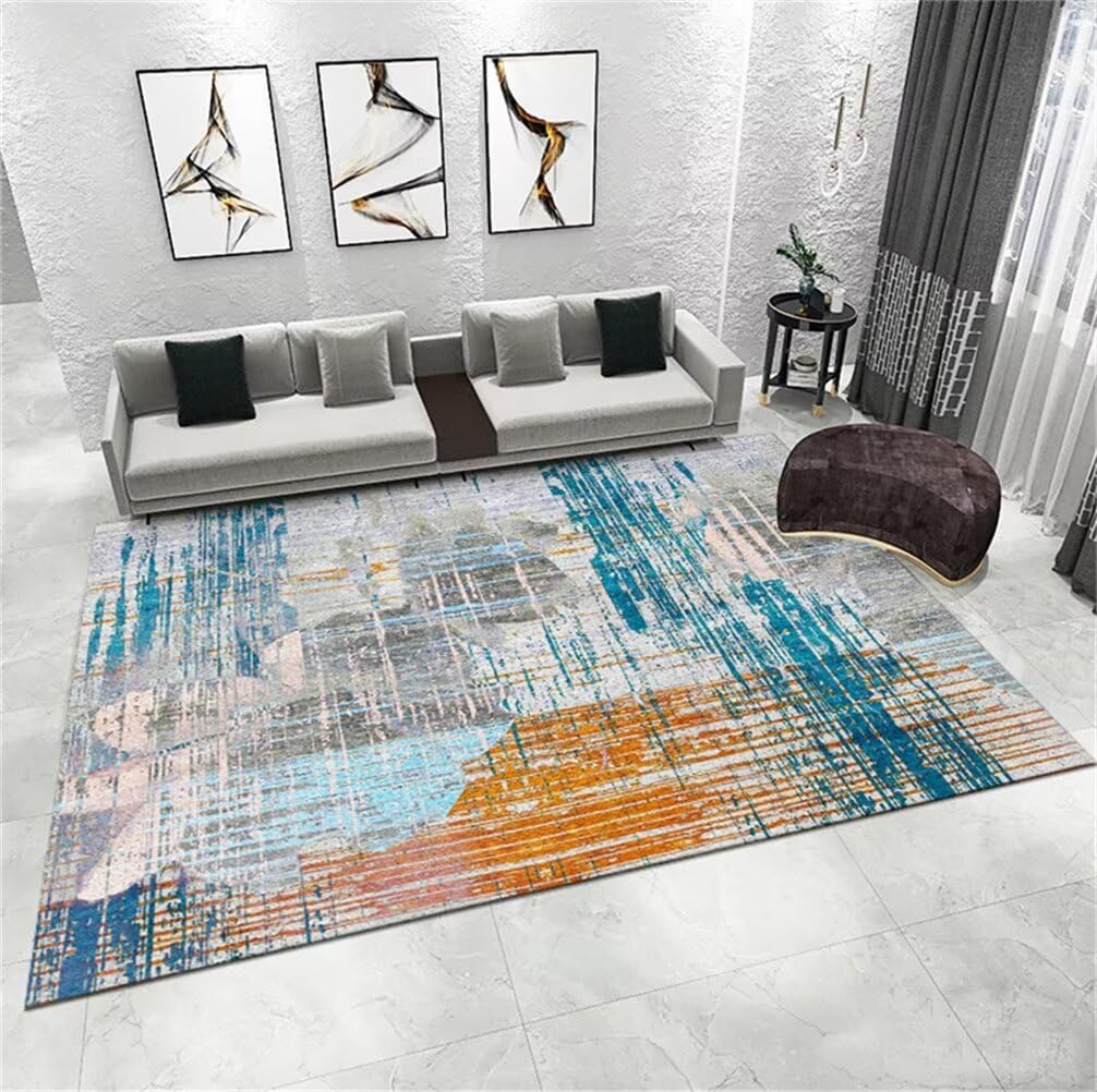 Tapis de salon bleu antidérapant et résistant à l'usure pour enfants
