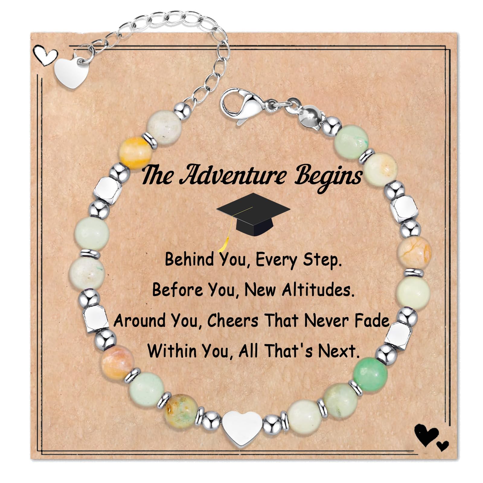 Wisedawn Healing Natural Crystal Bracelets for Women, Unique Gift Ideas with Inspirational Card