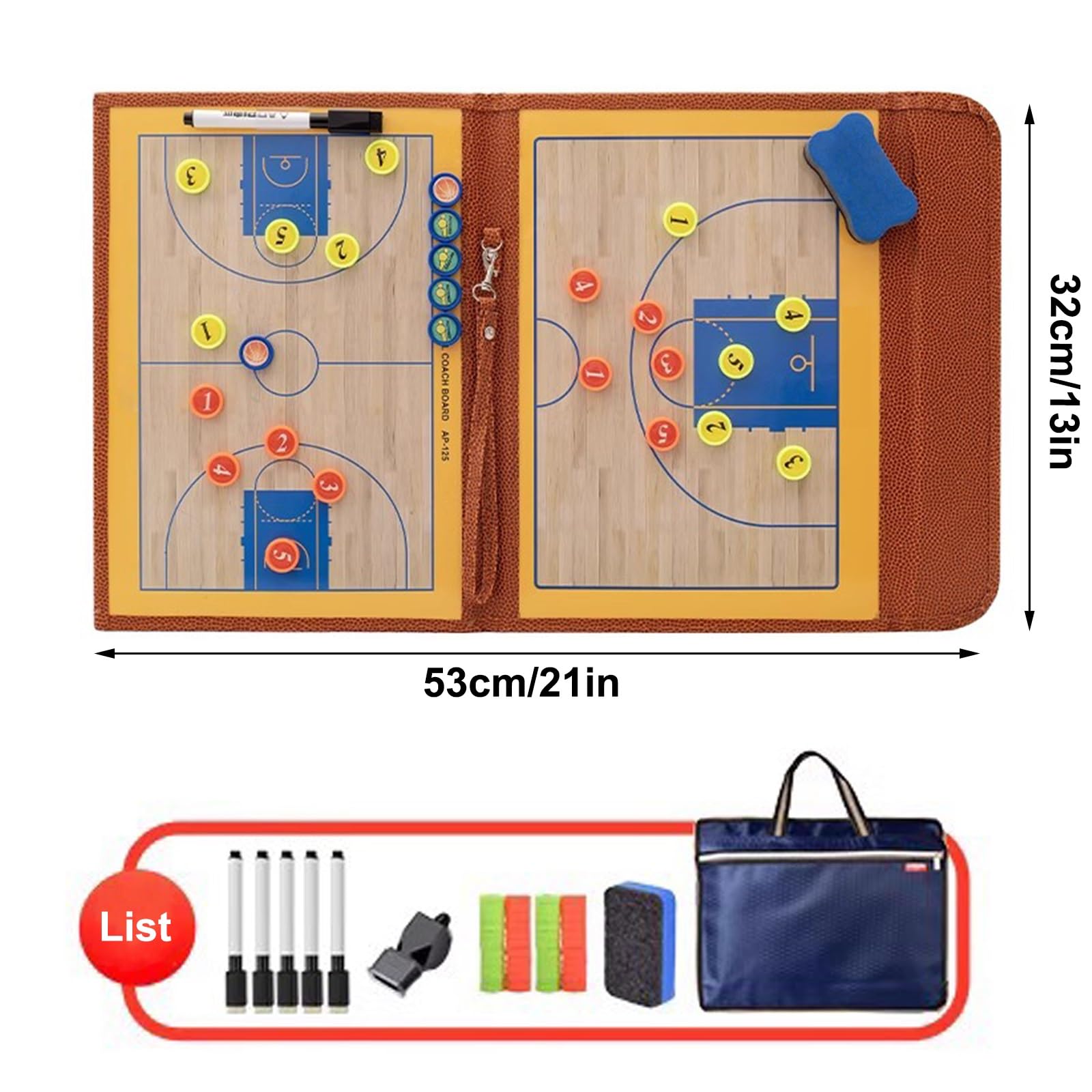 Lavagna Allenatore Basket con Penna Magneti, Basketball Coach Board, Lavagna Basket, Lavagna Allenatore Basket con Penna Magneti, Lavagna Bianca per Basket, Design Elegante