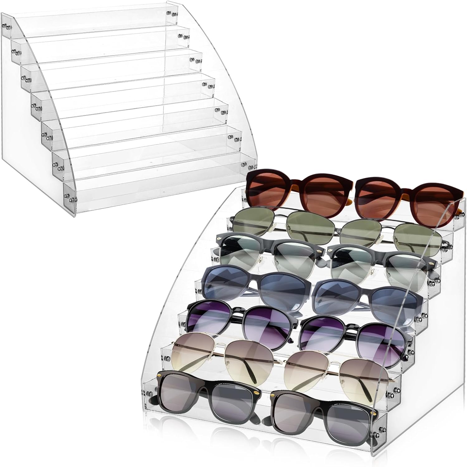 2 Pack 7 Tier Sunglass Organizer...