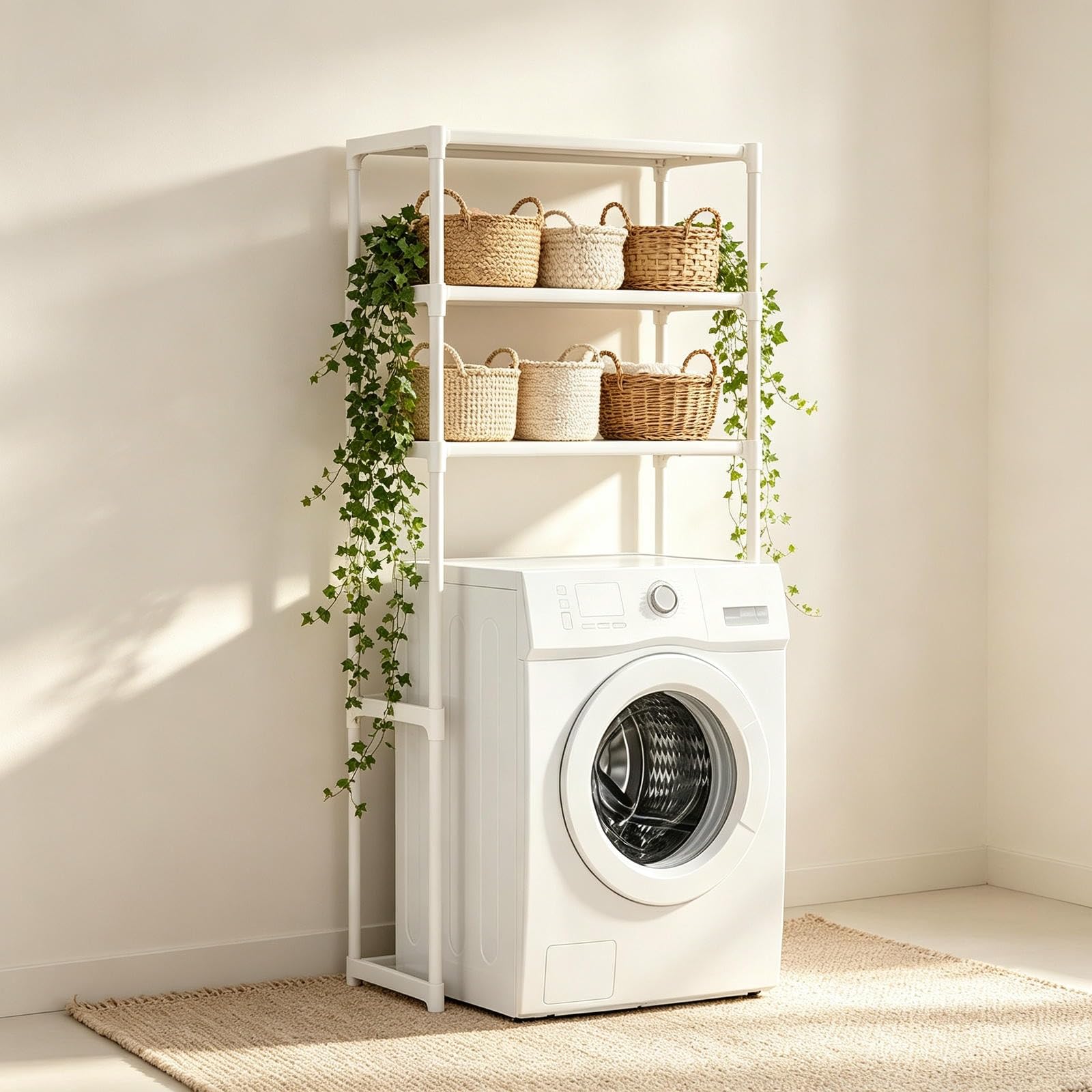 Waschmaschine Regal 3 Etagen, Aufsatzregal Edelstahl Organizer