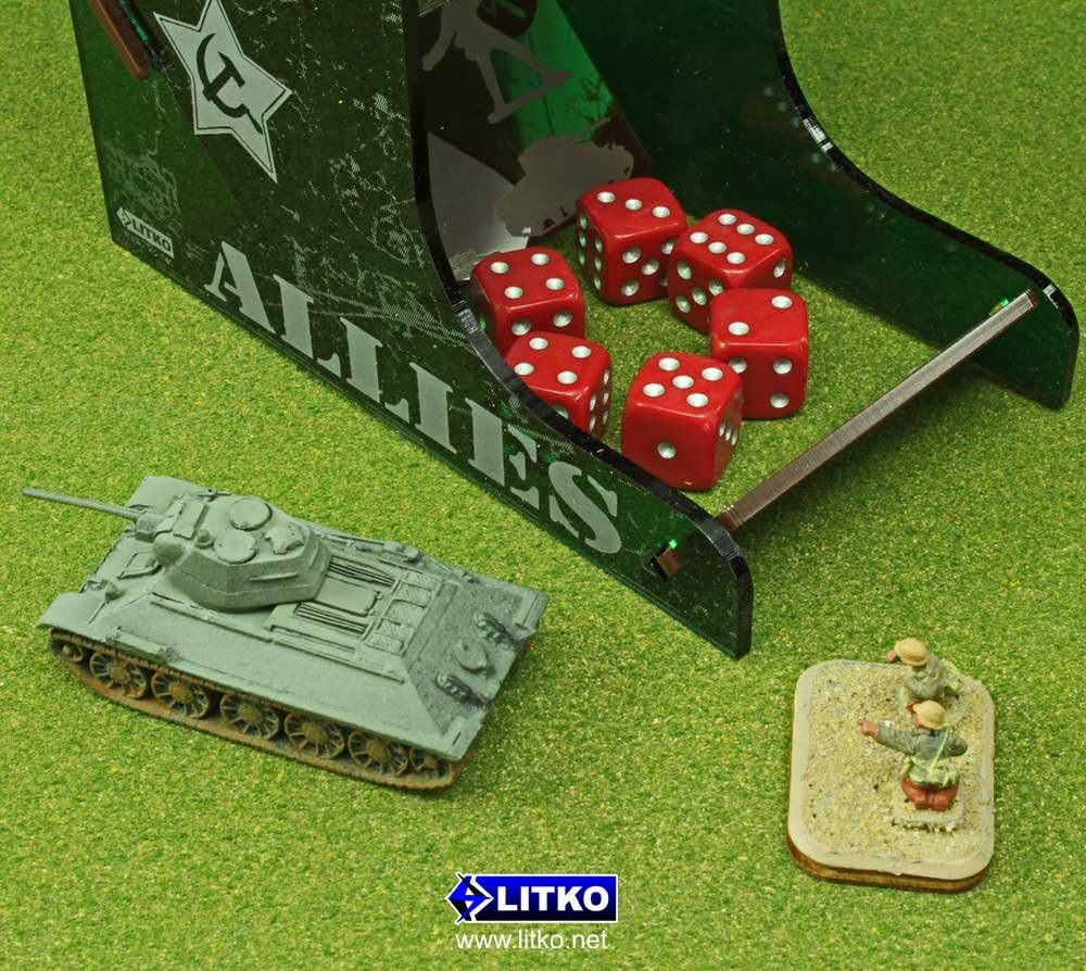 LITKO WWII Dice Tower Kit | Collapsible Acrylic Dice Boot | Historical Wargame Dice Roller Accessory | Compatible with Axis & Allies, Bolt Action and Other World War Two Themed Games