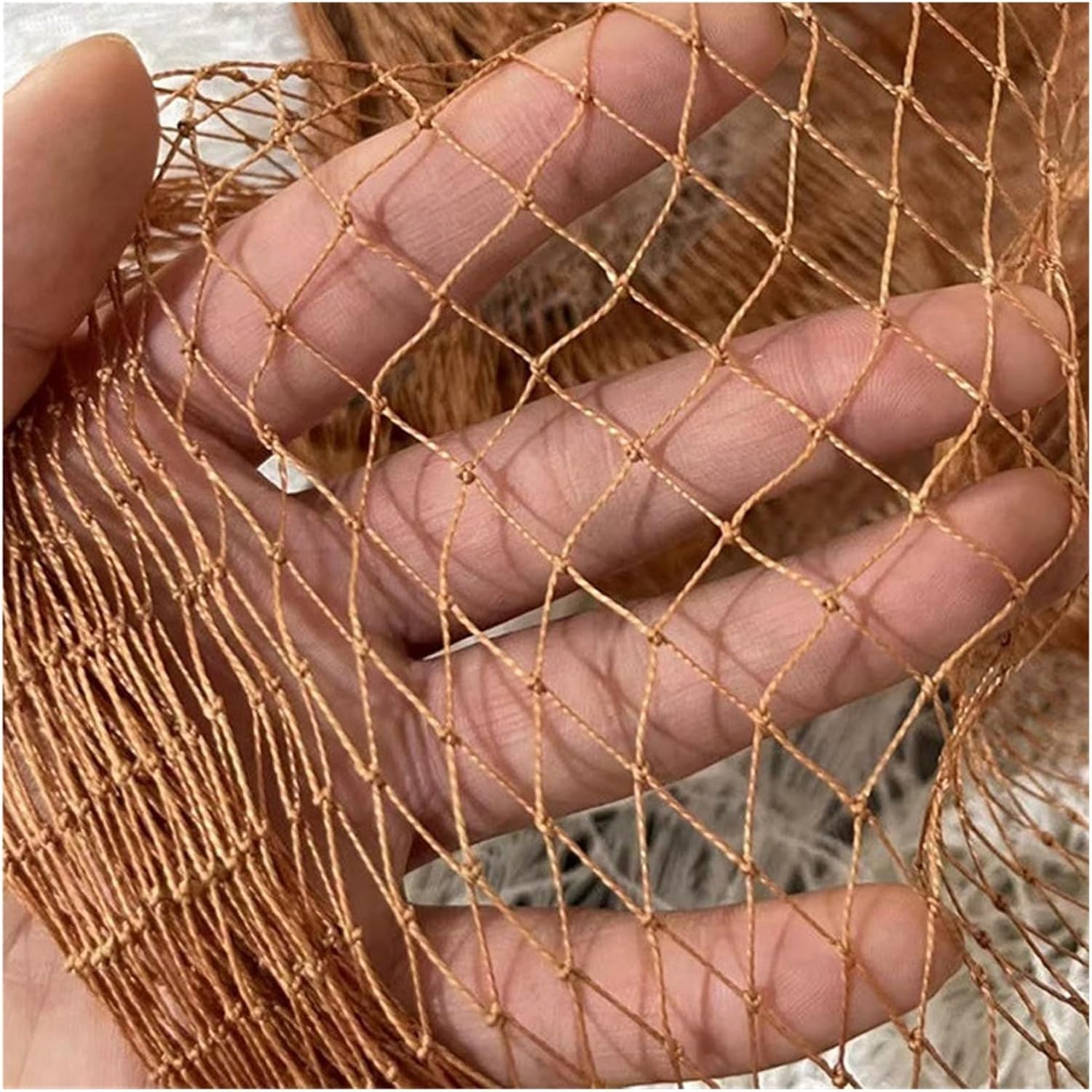Nylon Anti Bird Netting Brown Nylon Netting-Solid Tyre Line Net Mesh for Anti Bird Netting,Fruits and Vegetables Protective,Garden Chicken(2cm Net Grid,Brown 2Mx10M)