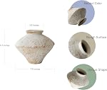 Rustic Farmhouse Textured Ceramic Vase, Handcrafted Distressed White Pottery Flower Vase for Centerpiece, Decorative Vases for Living Room, Kitchen, Bedroom, Office Decor, Gift & Weddings