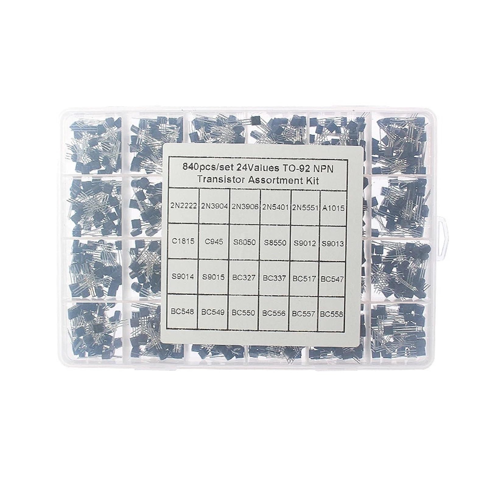 50-900pcs BJT Transistor Kit A1015 BC327 BC337 C1815 S8050 S8850 2N2222 2N2907 2N3904 2N3906 TO92 PNP NPN Triode Transistors Set(BC327-1015-840pcs)