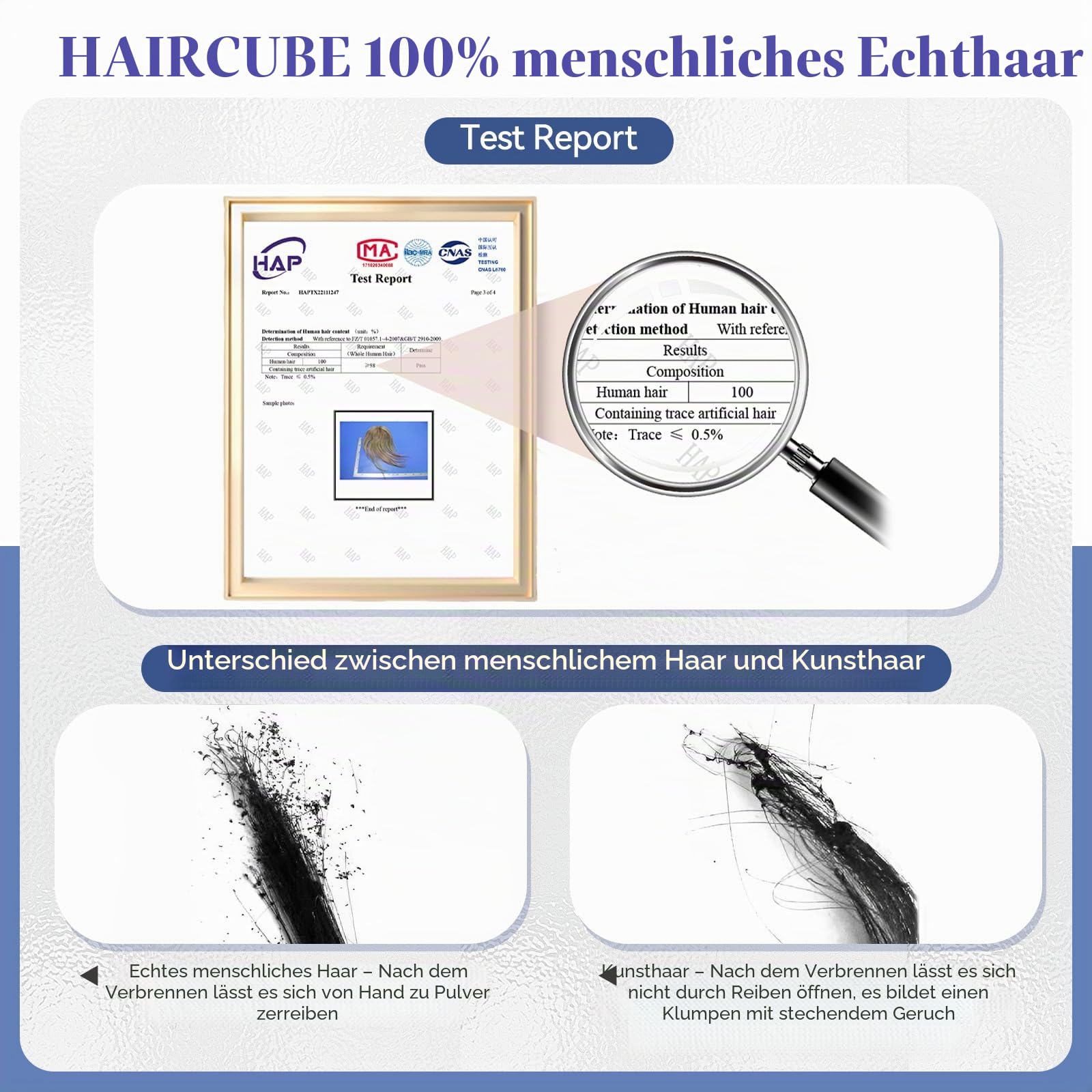 HAIRCUBE 16 Zoll Haarteile für Frauen aus echtem menschlichem Haar, 7 * 8 Zoll große Basis, ohne Pony, Haarteile für Frauen bei Haarausfall oder dünnem Haar (Ombre Hellblond)