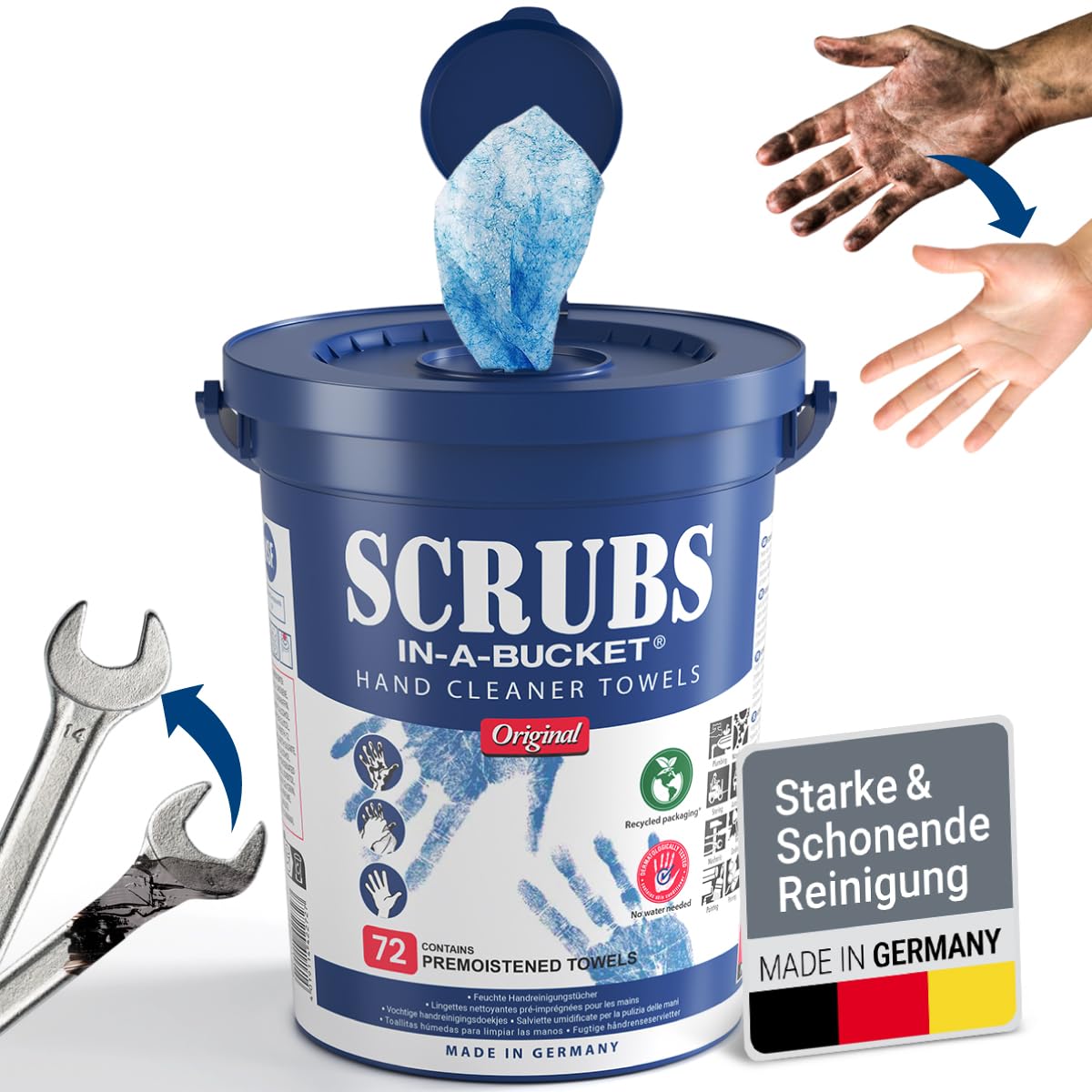 ITW Scrubs-in-a-bucket - 72 Paños de limpieza