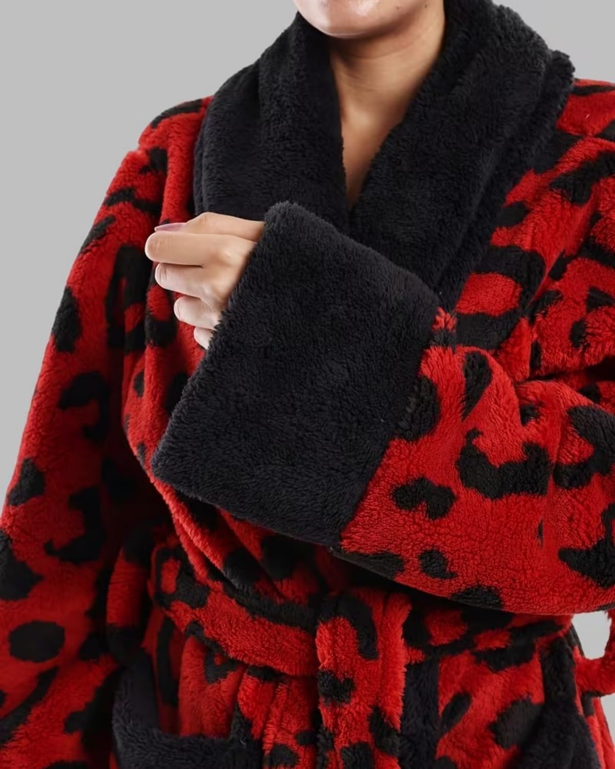 Surwin Albornoz Ducha Microfibra Mujer Hombre, Albornoz Largo con Cinturón Unisex Bata de Casa Invierno Talla Grande Bata de Baño Cálido Invierno para Adulto
