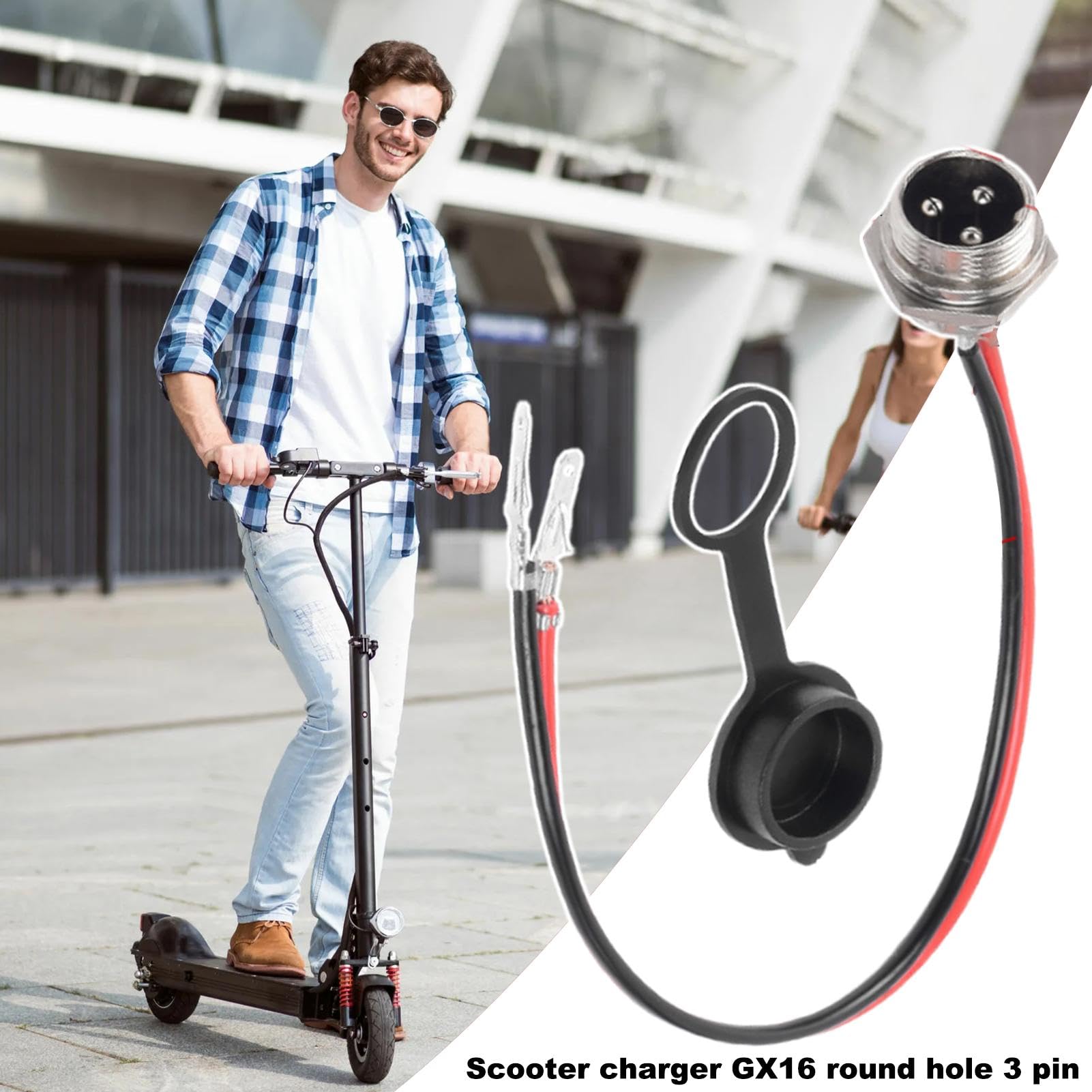 Porta di Ricarica Scooter 3 Pin Connettore Testa Aeronautica